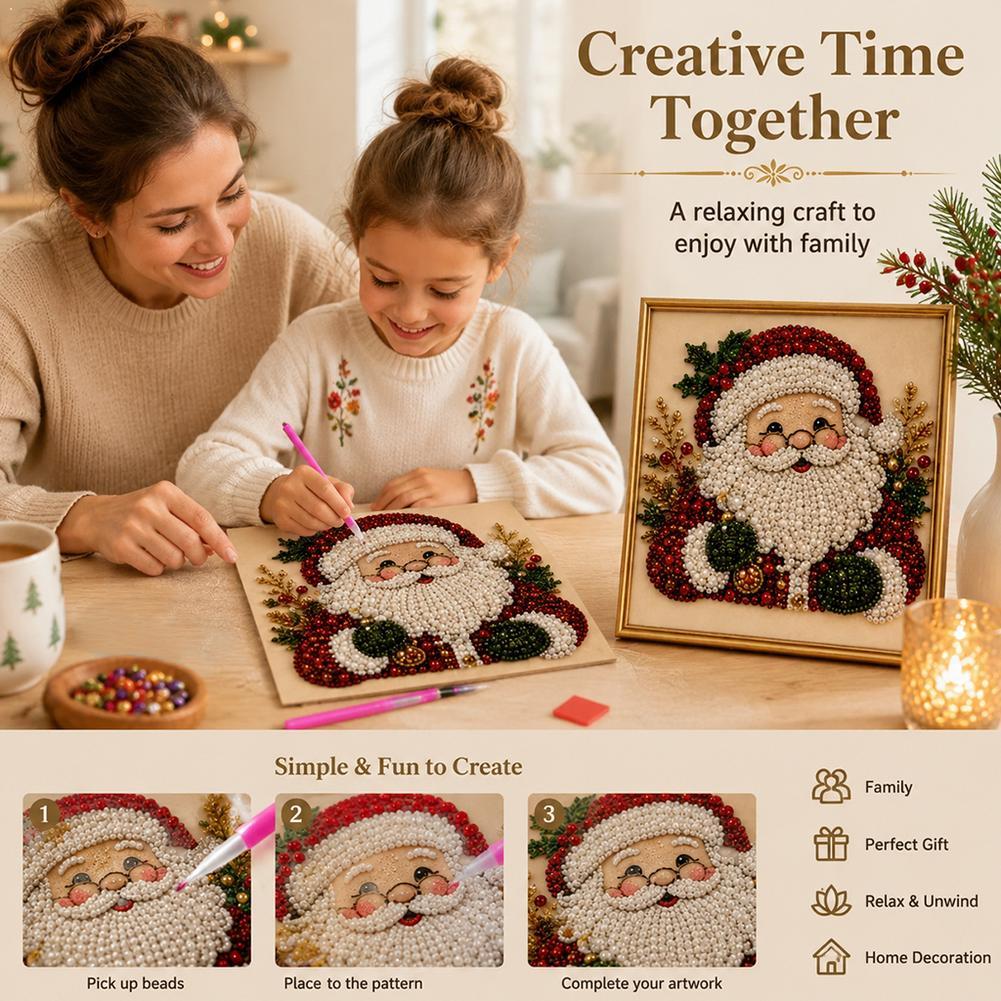 Art Craft Kits - Christmas Santa Claus Pearl Art DIY