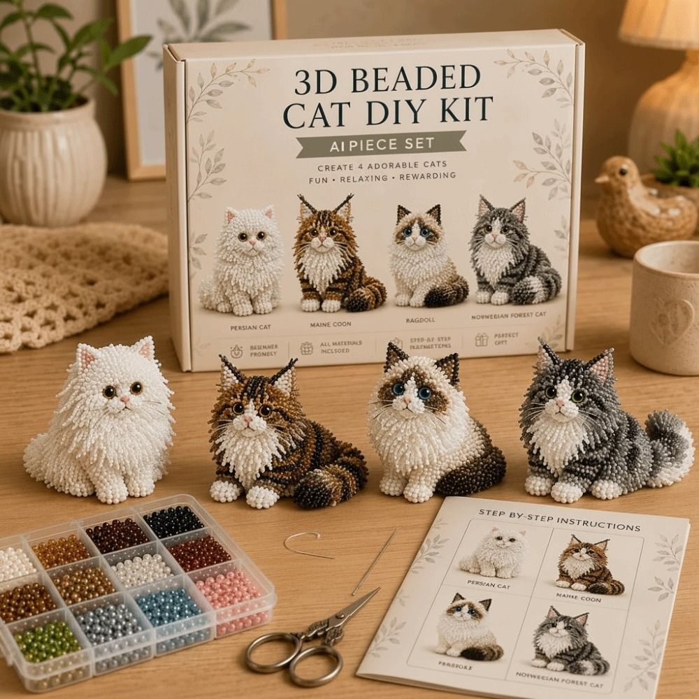 Art Craft Animals - Tiny Beads 3D Beaded Animal Kit