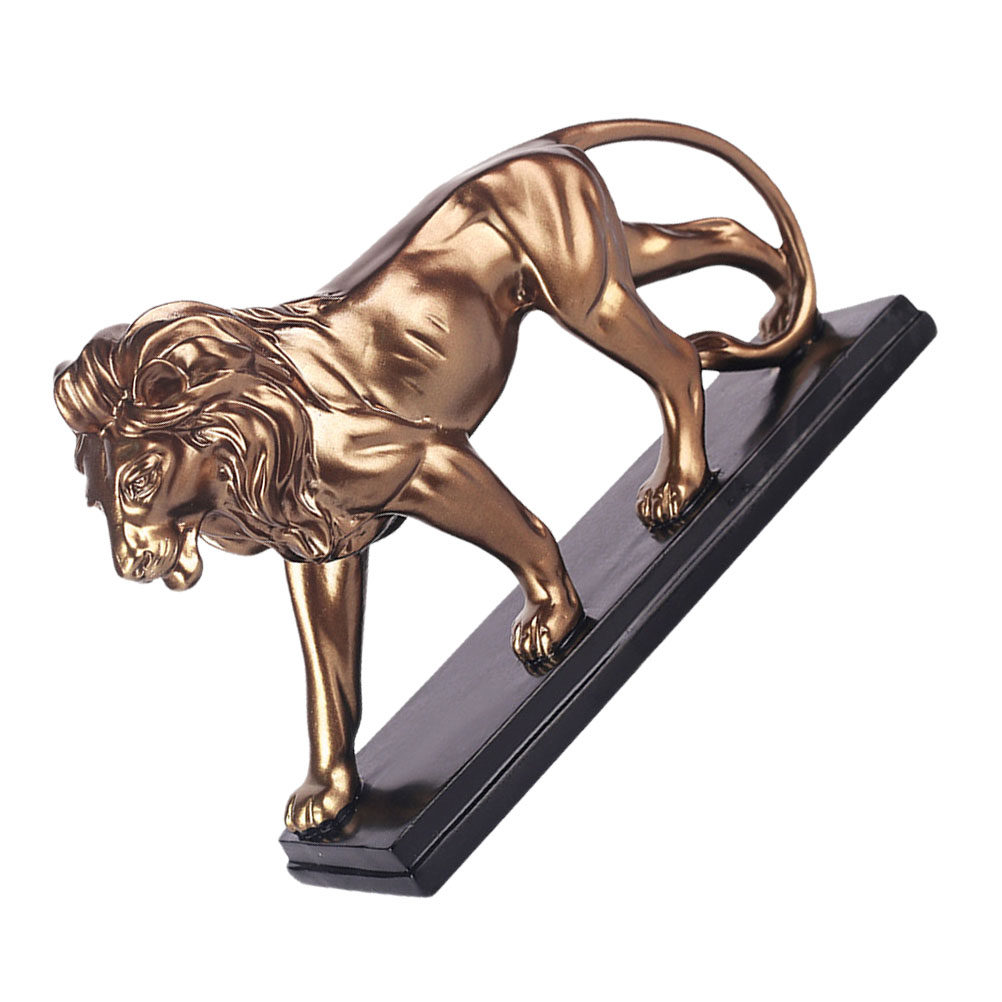 Art Craft Lion - 1Pcs Resin Lion Ornament Desktop Sculpture