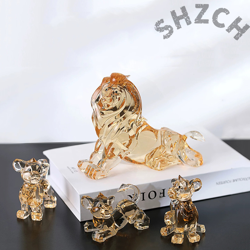 Art Craft Lion - Small Lion Sculpture Ornament,Transparent Acrylic Crafts,Lion