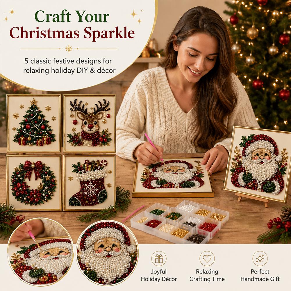 Christmas Santa Claus Pearl Ar - Art Craft Kits review and price