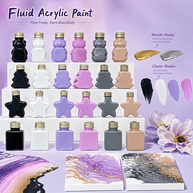 6‑Color 50ml/1.69oz Fluid Acry - Acrylic Pour Paint review and price