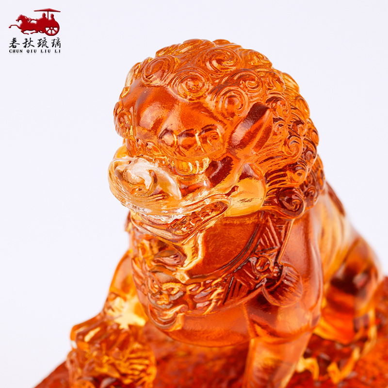 Coloured glaze lion seal ornam - Art Craft Lion review and price