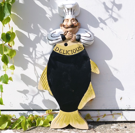 Chef and Fish Figurine Message - Art Craft Bakery review and price
