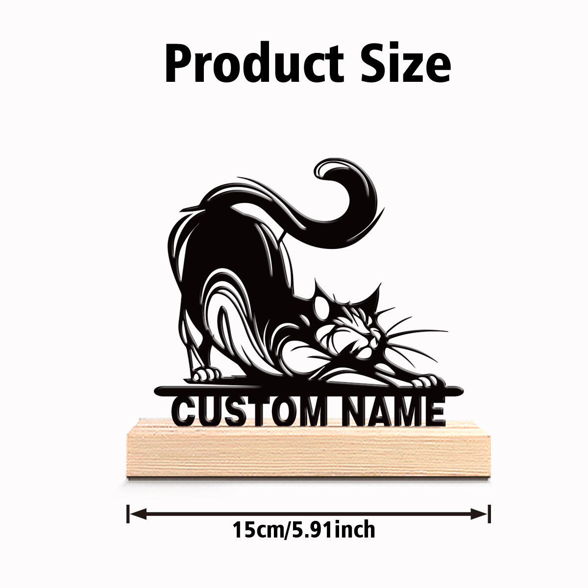 1pc Modern CAT Custom Text Met - Art Craft Gifts review and price