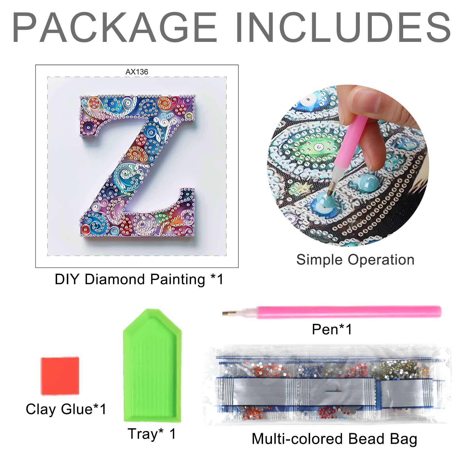 Special Shaped Diamond Art pai - Art And Craft Letter Z review and price