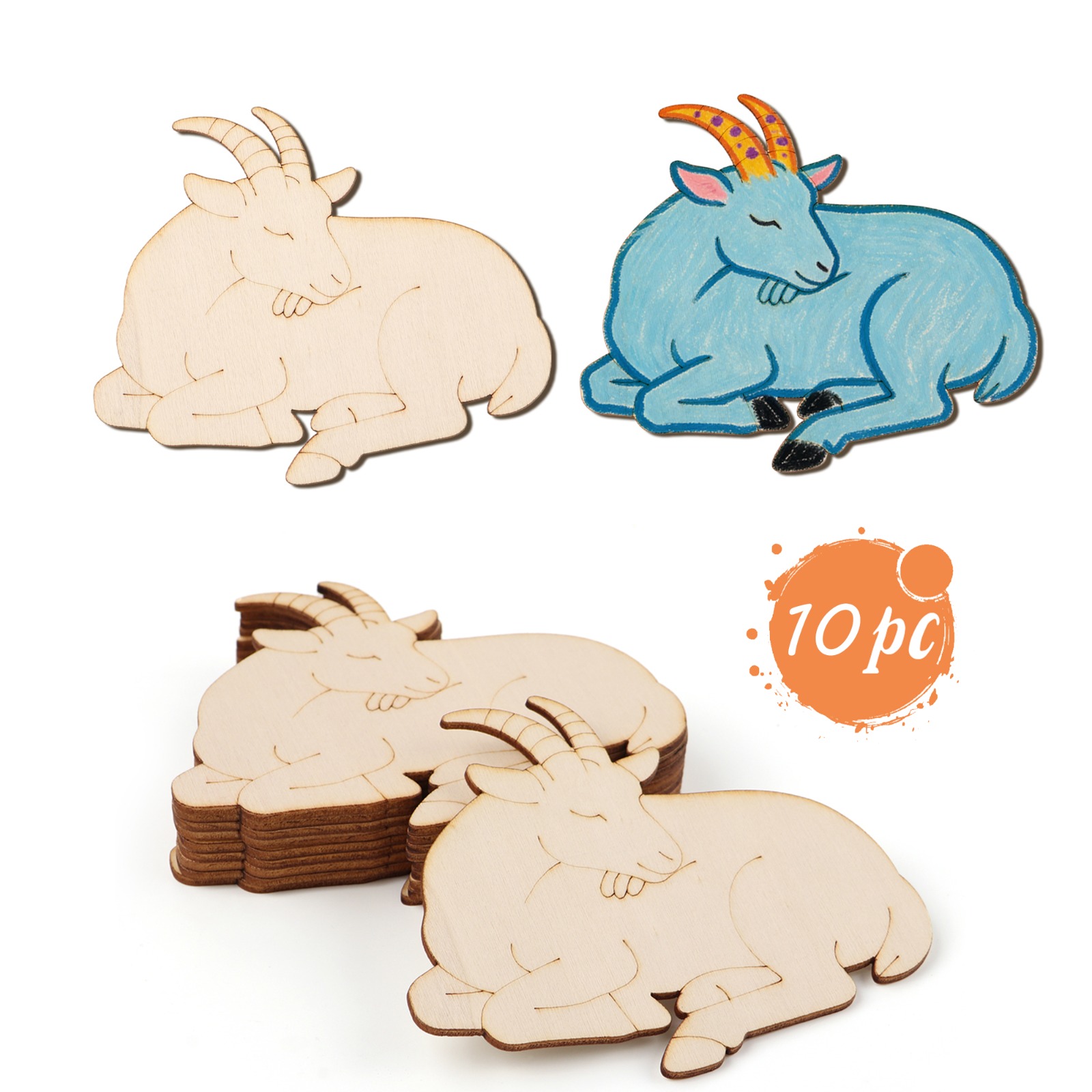10pcs/set Unfinished Wood Shee - Art Craft Animals review and price